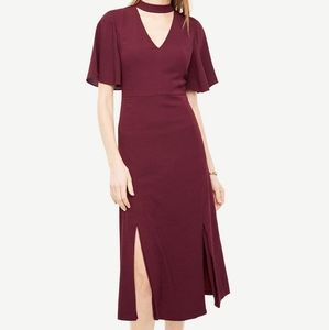 Ann Taylor midi dress with thigh slits